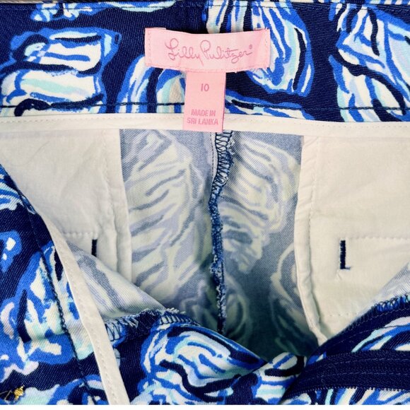 Lilly Pulitzer Keliani Blue Shell High Rise Skinny Jean| Blue & White | SIZE 10 - Picture 3 of 6